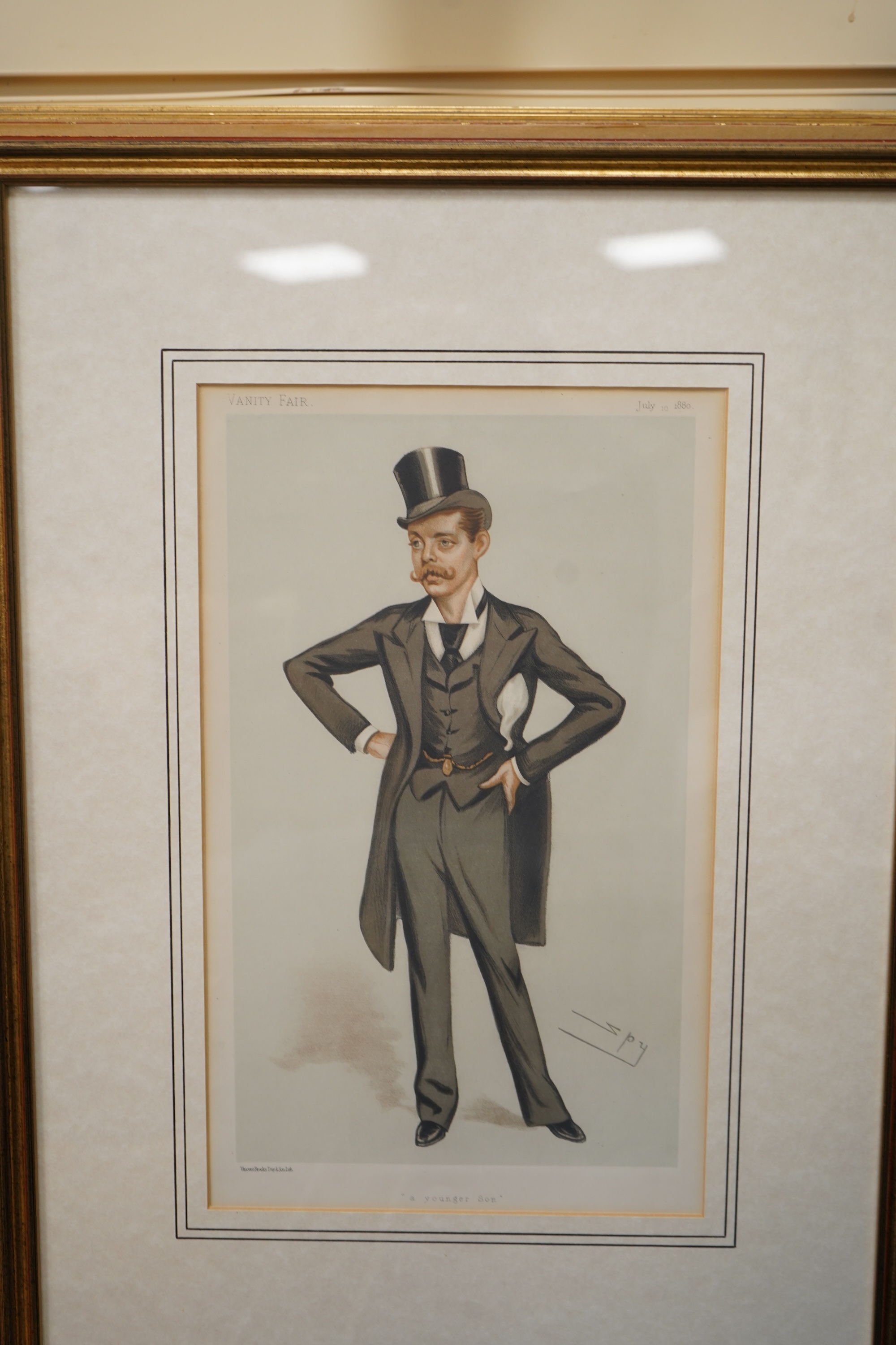 Spy (Leslie Matthew Ward, 1851-1922), Eight Vanity Fair lithographic cartoons, ‘Anti Rent’, ‘a younger son’, ‘Oscar’, ‘Currency’, ‘The Irish Secretary’, ‘Queen Hardie’, and K.S. Ranjitsihji, Sarah Berhnardt, 34 x 20cm
